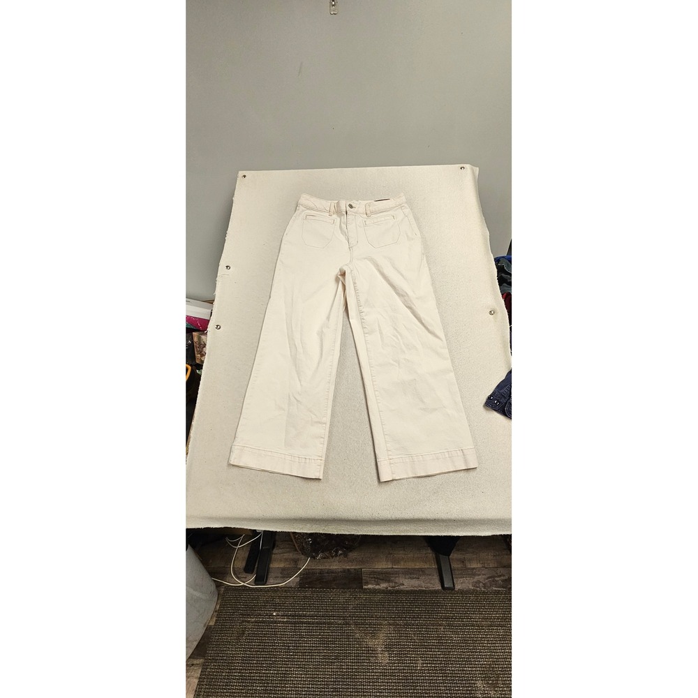 Sonoma Goods For Life Wide Leg Ankle Pants Raw Ecru High Rise WS24D001RW Size 12